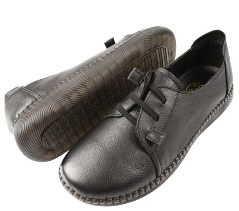 Pantofi casual, dama, FORMAZIONE, D3366B negru, piele naturala